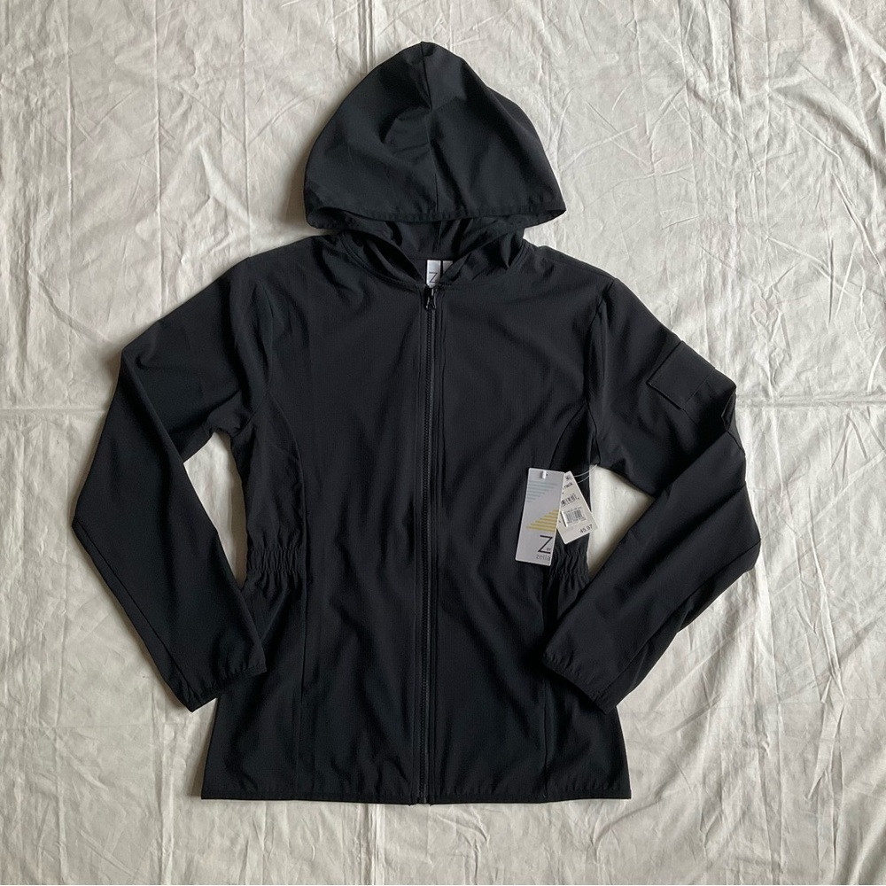 NWT Z By Zella Nordstrom Black Hooded Lightweight Jacket